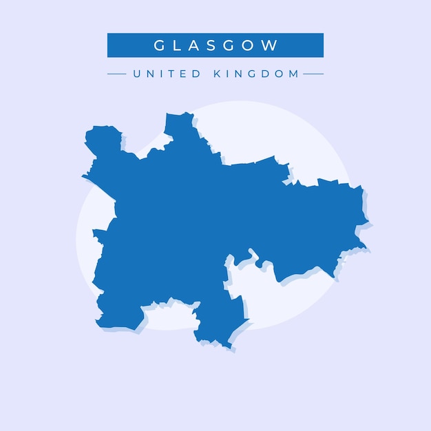 Ilustración vectorial vectorial del mapa de glasgow reino unido