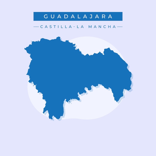 Ilustración vectorial vectorial del mapa de Guadalajara España