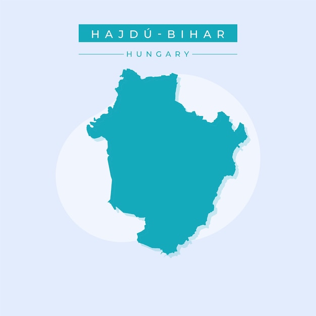 Ilustración vectorial vectorial del mapa de HajduBihar Hungría