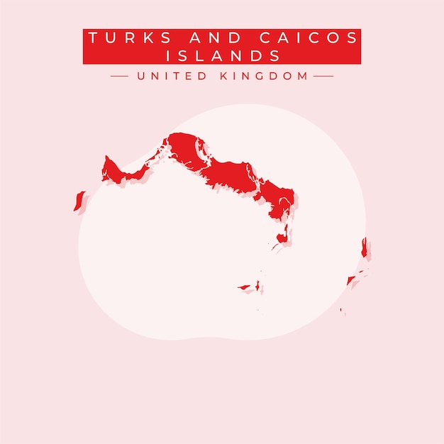 Ilustración vectorial vectorial del mapa de las Islas Turcas y Caicos Reino Unido