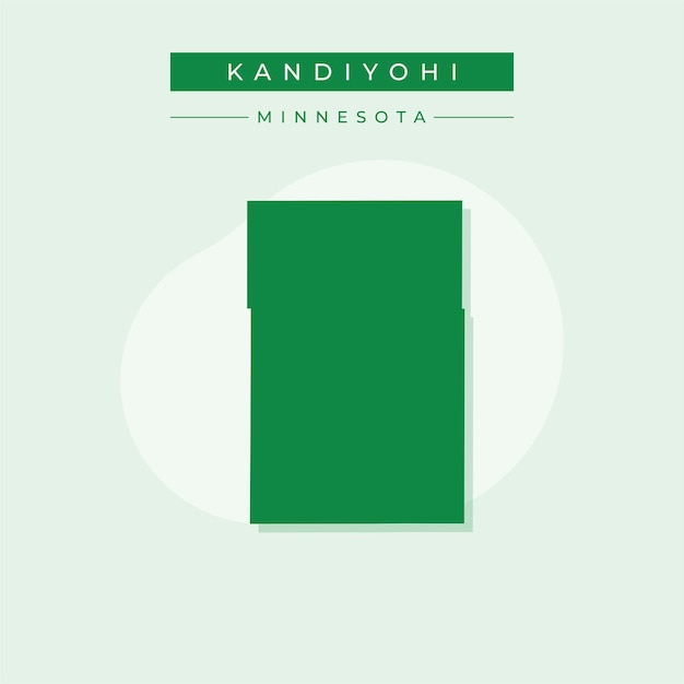 Ilustración vectorial vectorial del mapa de Kandiyohi en el estado de Minnesota