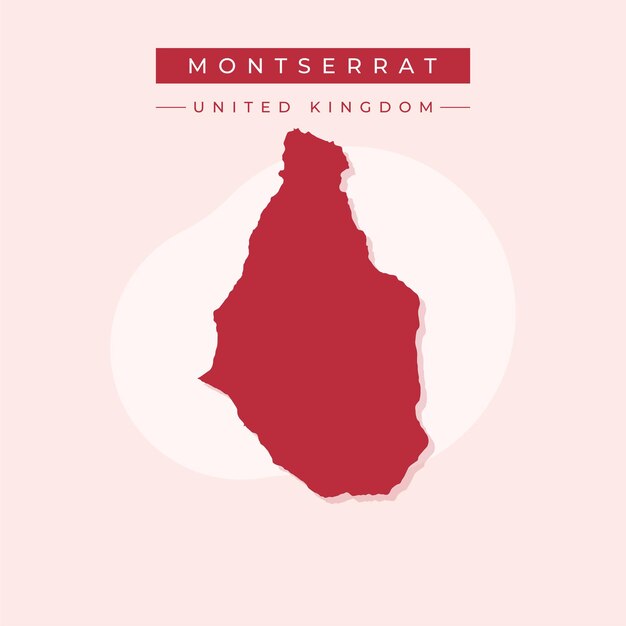 Ilustración vectorial vectorial del mapa de Montserrat Reino Unido