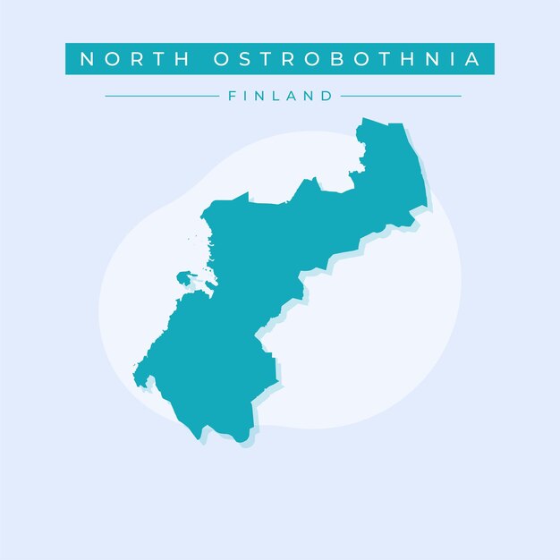 Vector ilustración vectorial vectorial del mapa del norte de ostrobotnia finlandia