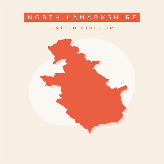 Ilustración vectorial vectorial del mapa de North Lanarkshire Reino Unido