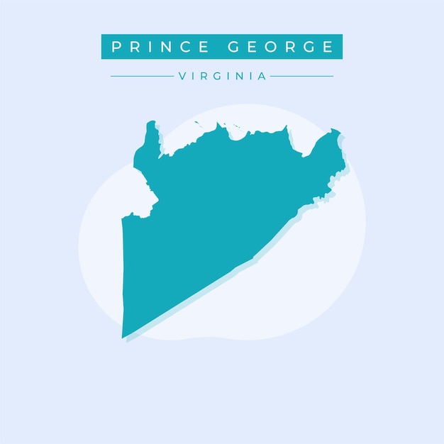 Ilustración vectorial vectorial del mapa del Príncipe Jorge de Virginia