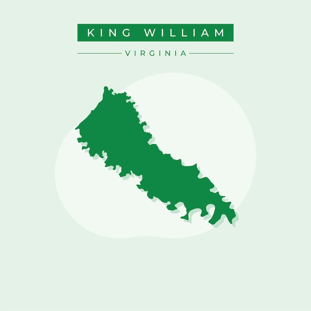 Ilustración vectorial vectorial del mapa del Rey Guillermo de Virginia