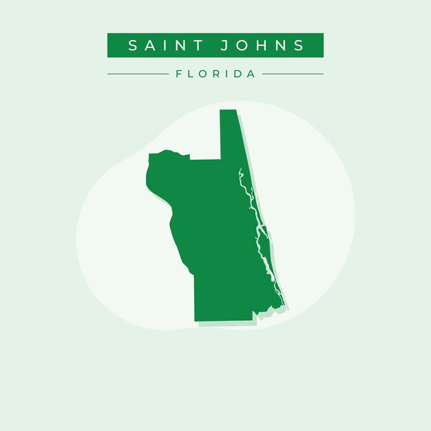 Ilustración vectorial vectorial del mapa de saint johns en florida