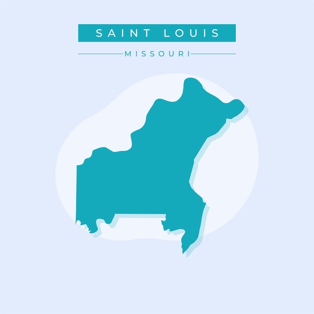 Ilustración vectorial vectorial del mapa de Saint Louis en el estado de Missouri