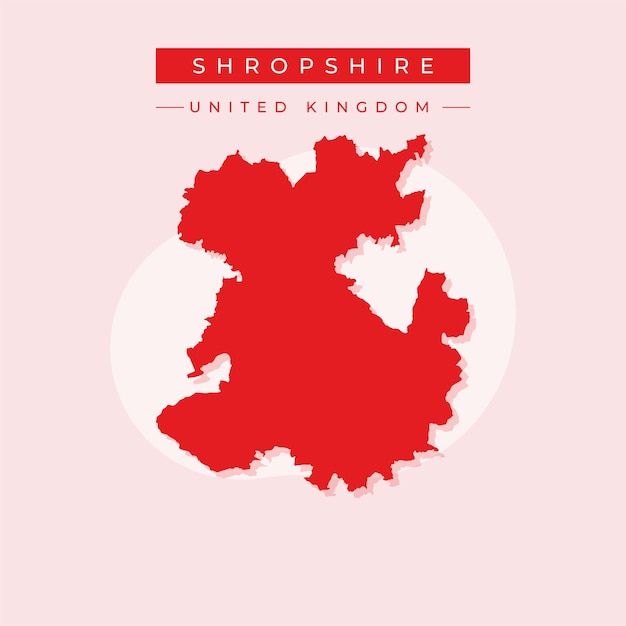 Vector ilustración vectorial vectorial del mapa de shropshire reino unido