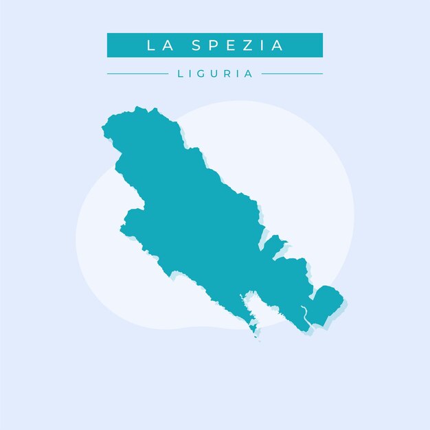 Ilustración vectorial vectorial del mapa de la spezia en italia