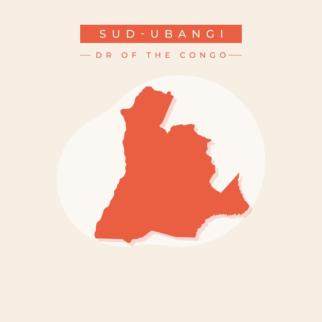 Ilustración vectorial vectorial del mapa de SudUbangi República Democrática del Congo