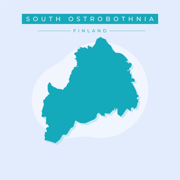 Ilustración vectorial vectorial del mapa del sur de Ostrobotnia Finlandia