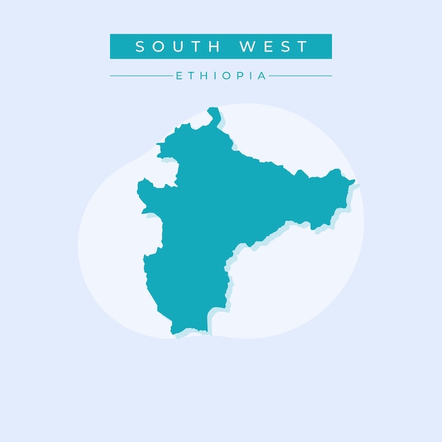 Ilustración vectorial vectorial del mapa suroeste de Etiopía