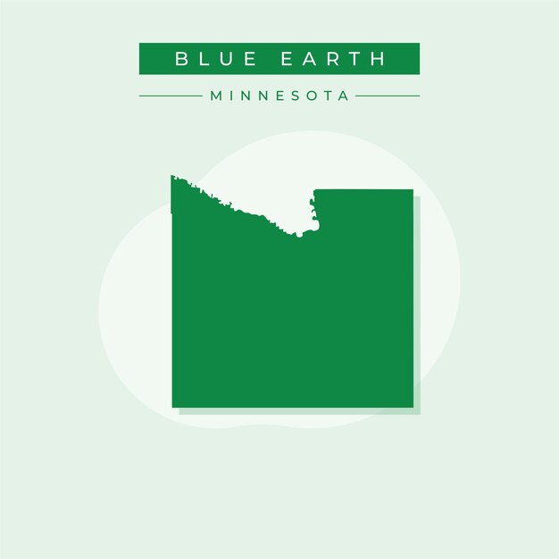 Ilustración vectorial vectorial del mapa de la Tierra Azul de Minnesota