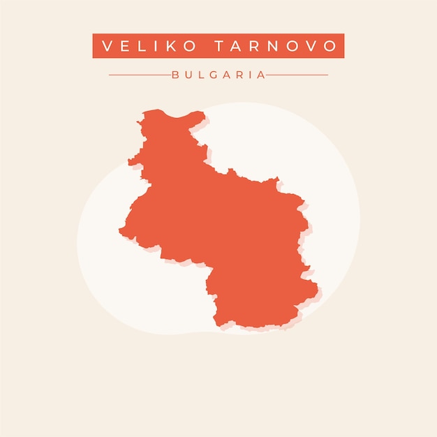 Ilustración vectorial vectorial del mapa de veliko tarnovo en bulgaria