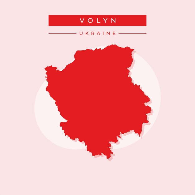 Ilustración vectorial vectorial del mapa de Volyn en Ucrania