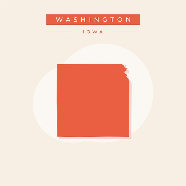 Ilustración vectorial vectorial del mapa de Washington en el estado de Iowa