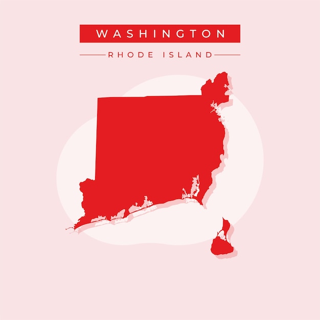 Ilustración vectorial vectorial del mapa de Washington Rhode Island