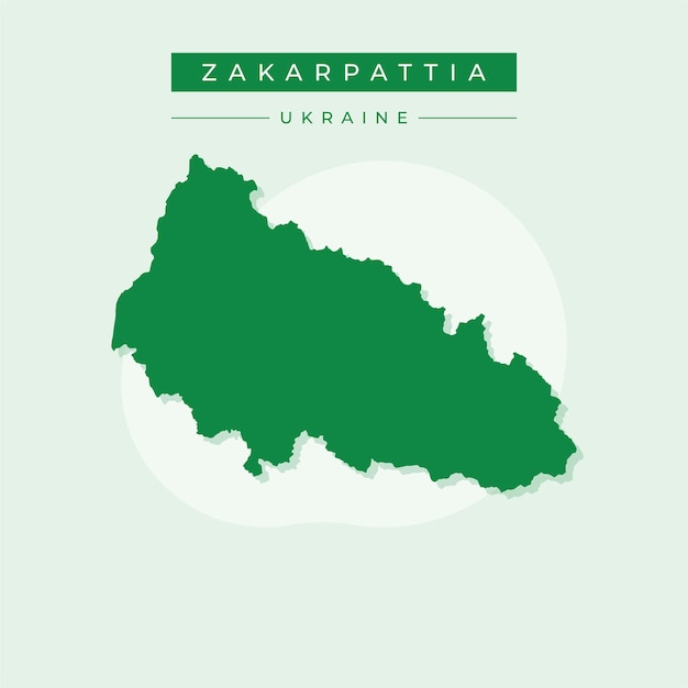 Ilustración vectorial vectorial del mapa de Zakarpattia en Ucrania