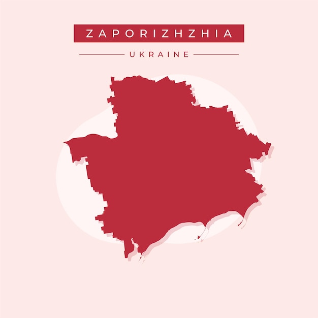 Ilustración vectorial vectorial del mapa de Zaporizhzhia en Ucrania
