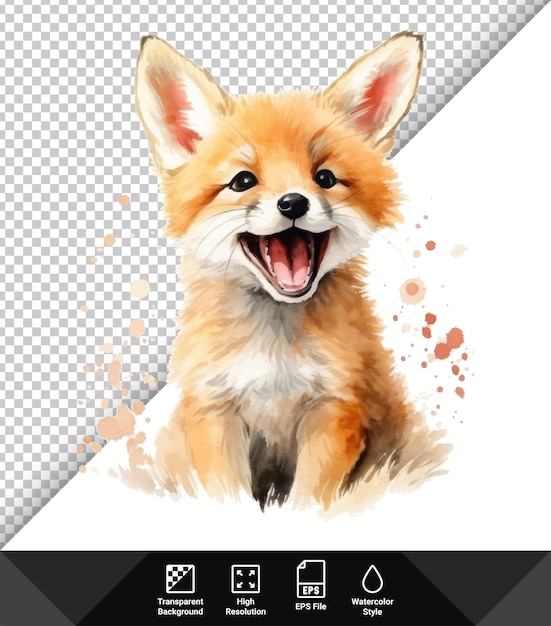 Ilustración vectorial vectorial de un pequeño zorro lindo