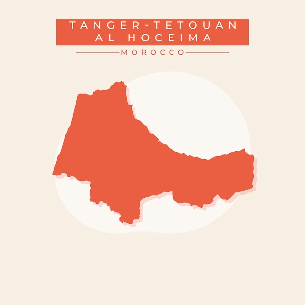 Ilustración vectorial vectorial de TangerTetouanAl Hoceima mapa de Marruecos