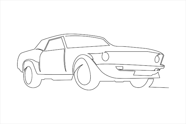 Ilustración vectorial de un vehículo de dibujo de una línea continua diseño de minimalismo
