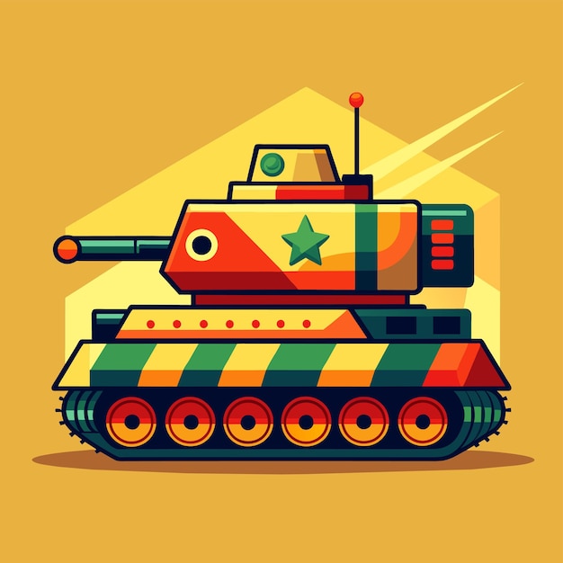 Ilustración vectorial de vehículos blindados militares y tanques de guerra