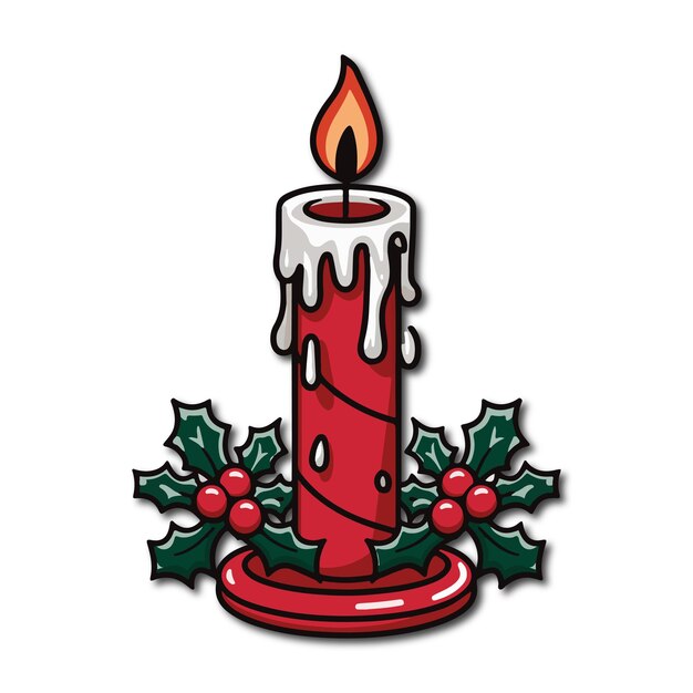 Una ilustración vectorial de la vela de Navidad