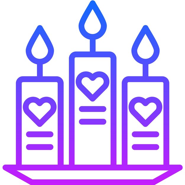 Ilustración vectorial de las velas de bodas