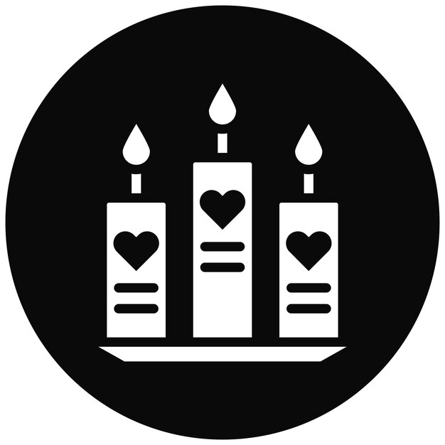 Ilustración vectorial de las velas de bodas