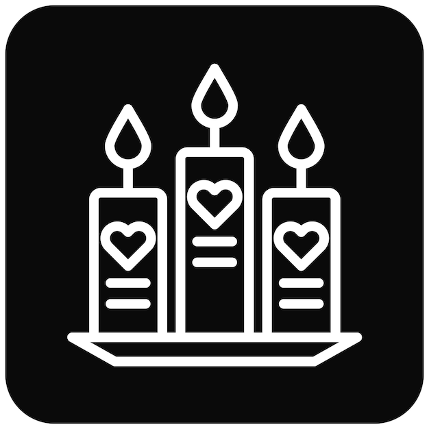 Ilustración vectorial de las velas de bodas