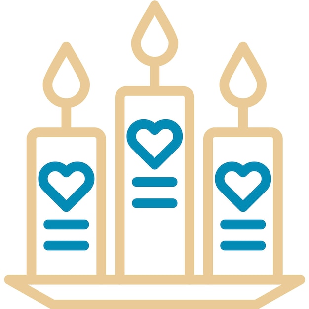 Ilustración vectorial de las velas de bodas