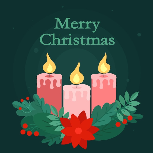 Vector ilustración vectorial de velas de navidad diseño de navidad feliz