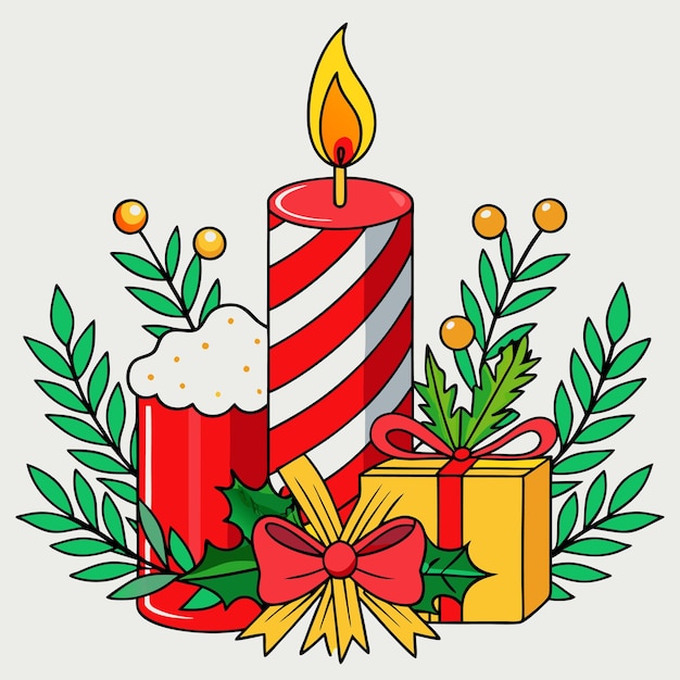 Ilustración vectorial de las velas de Navidad