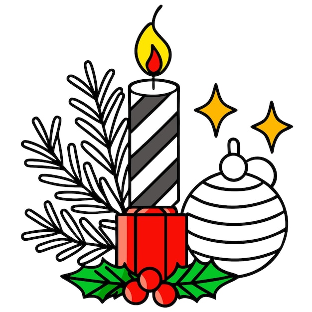 Ilustración vectorial de las velas de Navidad