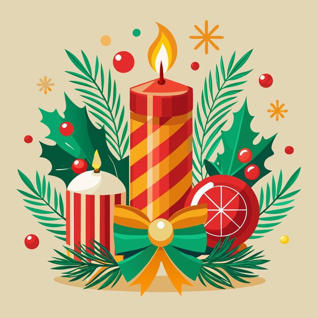 Ilustración vectorial de las velas de Navidad