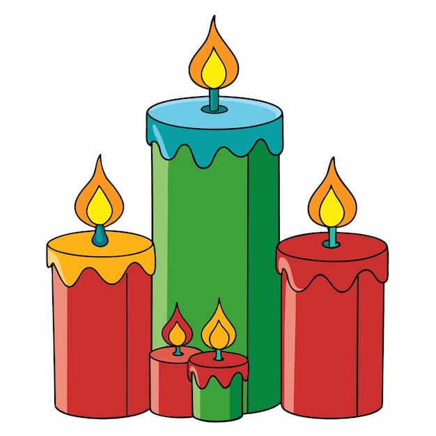 Ilustración vectorial de las velas de Navidad