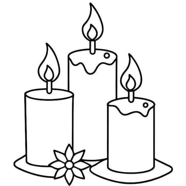 Ilustración vectorial de las velas de Navidad