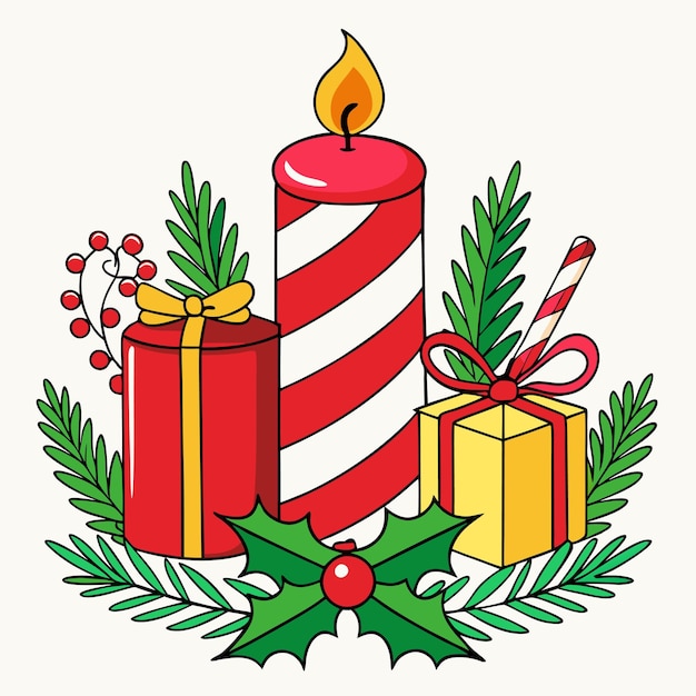 Ilustración vectorial de las velas de Navidad