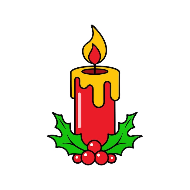 Ilustración vectorial de velas navideñas Diseño elegante y festivo de vacaciones