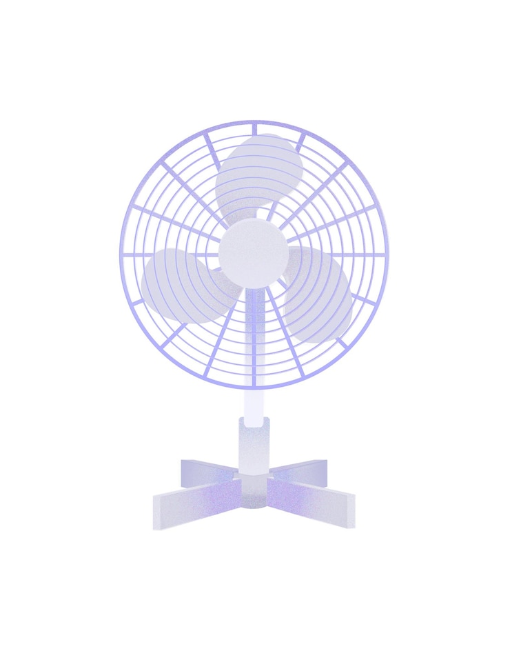 Vector ilustración vectorial de ventilador en planos de colores