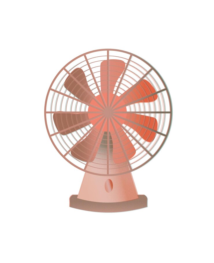 Vector ilustracion vectorial de ventilador rojo vintage