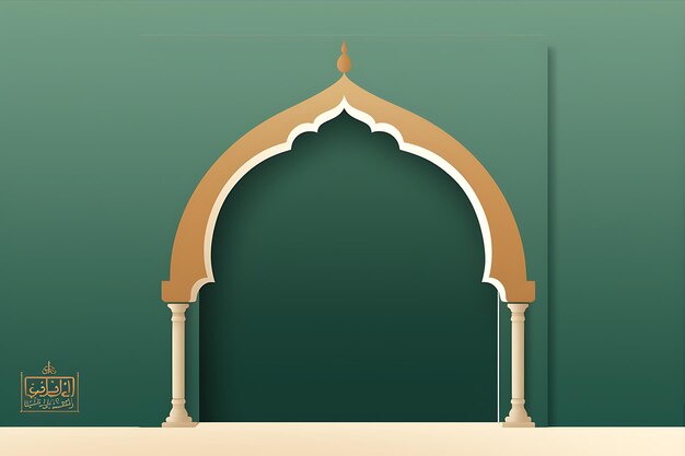 Ilustración vectorial verde del Ramadán