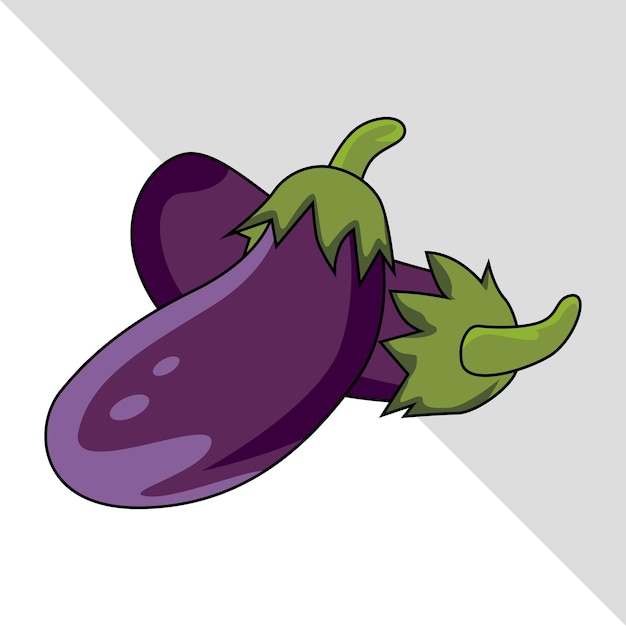 Ilustración vectorial de verduras de berenjena gráfico aislado