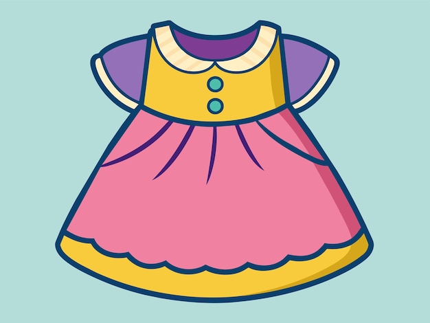 Vector ilustración vectorial del vestido de bebé