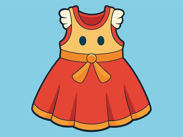 Vector ilustración vectorial del vestido de bebé