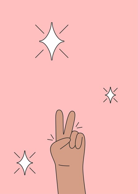 Ilustración vectorial de la victoria con la mano Paz.
