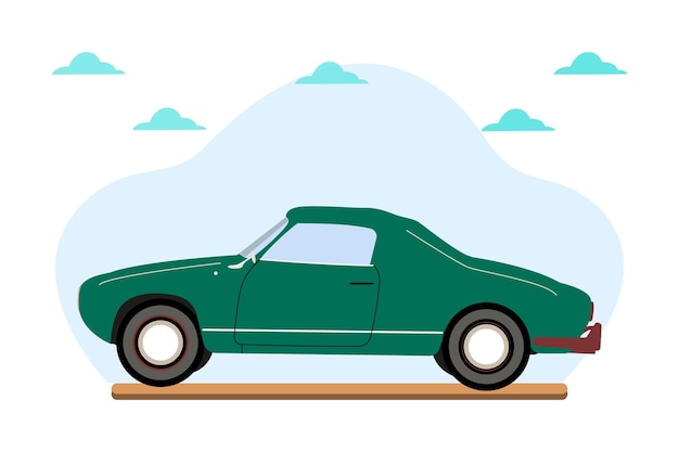 Ilustración vectorial del viejo coupé