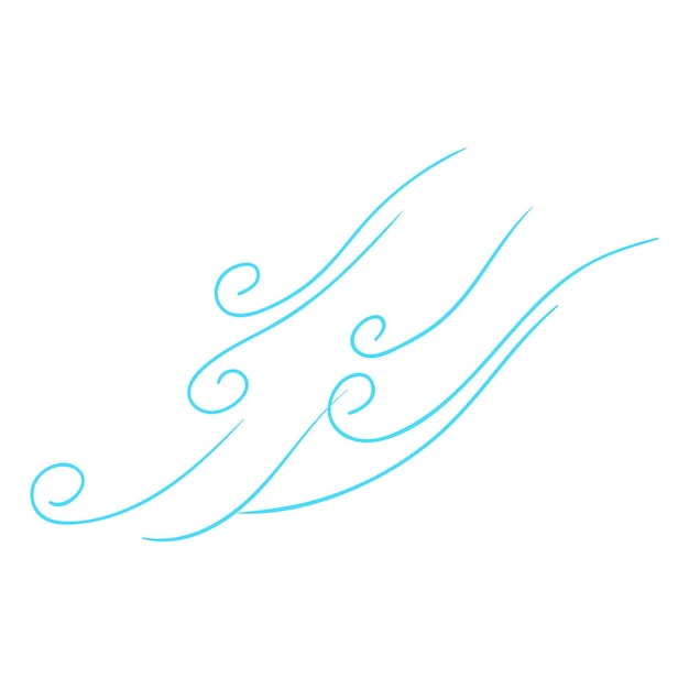 Ilustración vectorial del viento en fondo blanco
